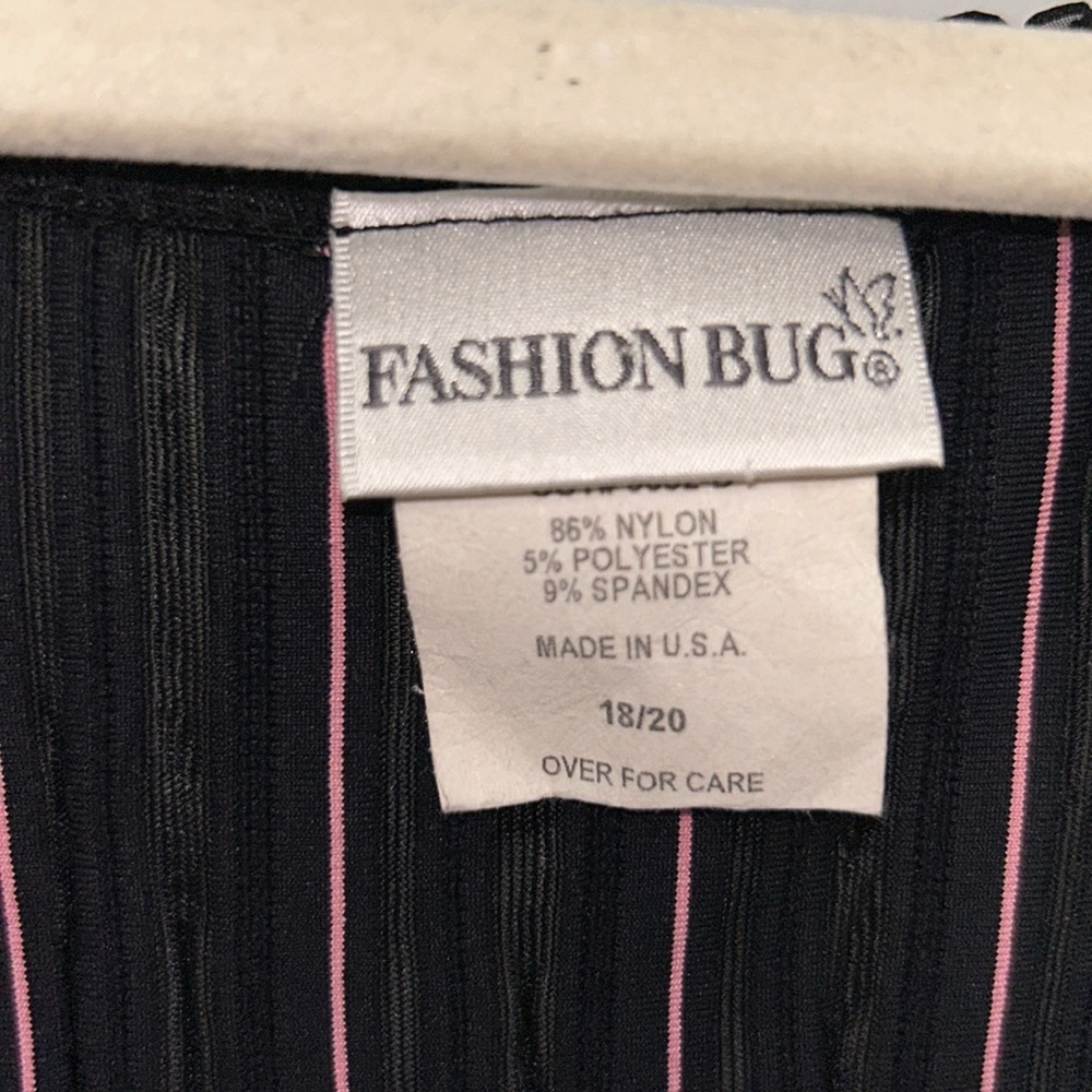 Fashion Bug Pin Stripe y2k Grunge Pink Black Tank Top Lace Neckline Faux Corset - Picture 6 of 10
